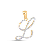 I Initial Letter 10K Yellow Gold & Diamond Pendant